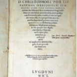 Portius, Christophorus: Super tres priores Institutionum divi Iustiniani libros ...