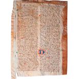 Tractatus de virtutibus et vitiis: Einzelblatt einer lateinischer Handschrift auf Pergament...