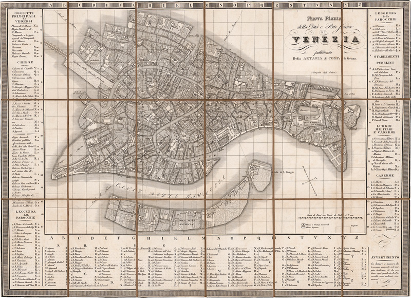 Nuova pianta: della cittá e porto franco di Venezia