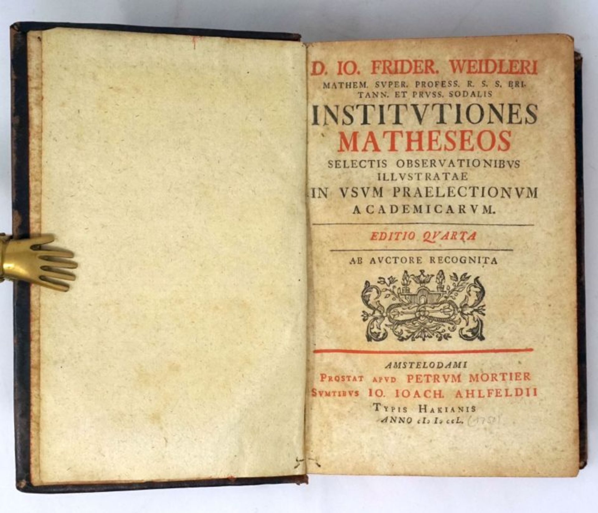 Weidler, Johann Friedrich: Institutiones matheseos
