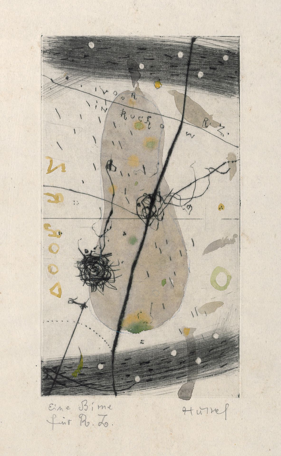 Hussel, Horst: Apfel und Birnen. 4 Kaltnadelradierungen, (3 signiert)