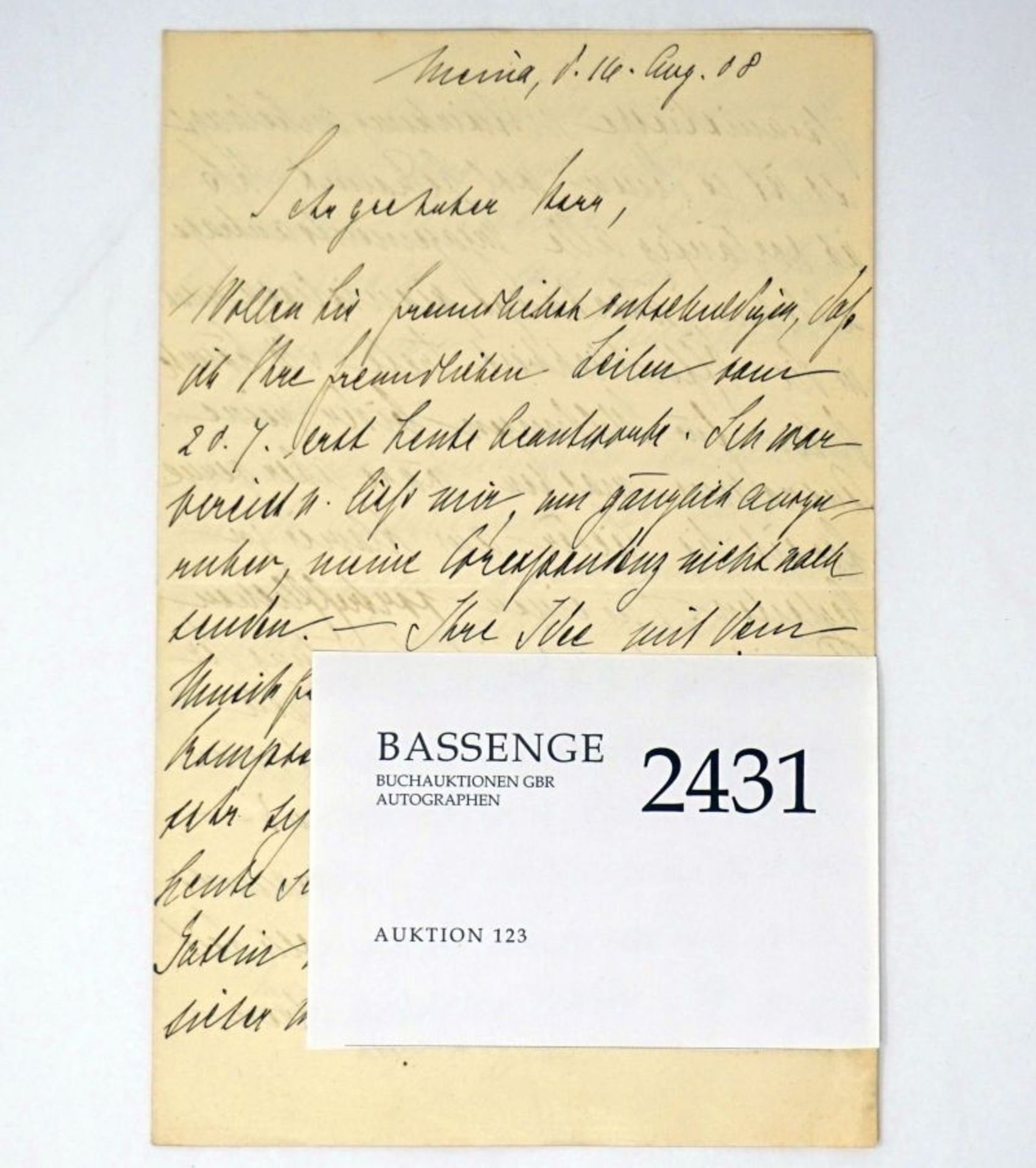 Albert, Eugen d': Brief 1908