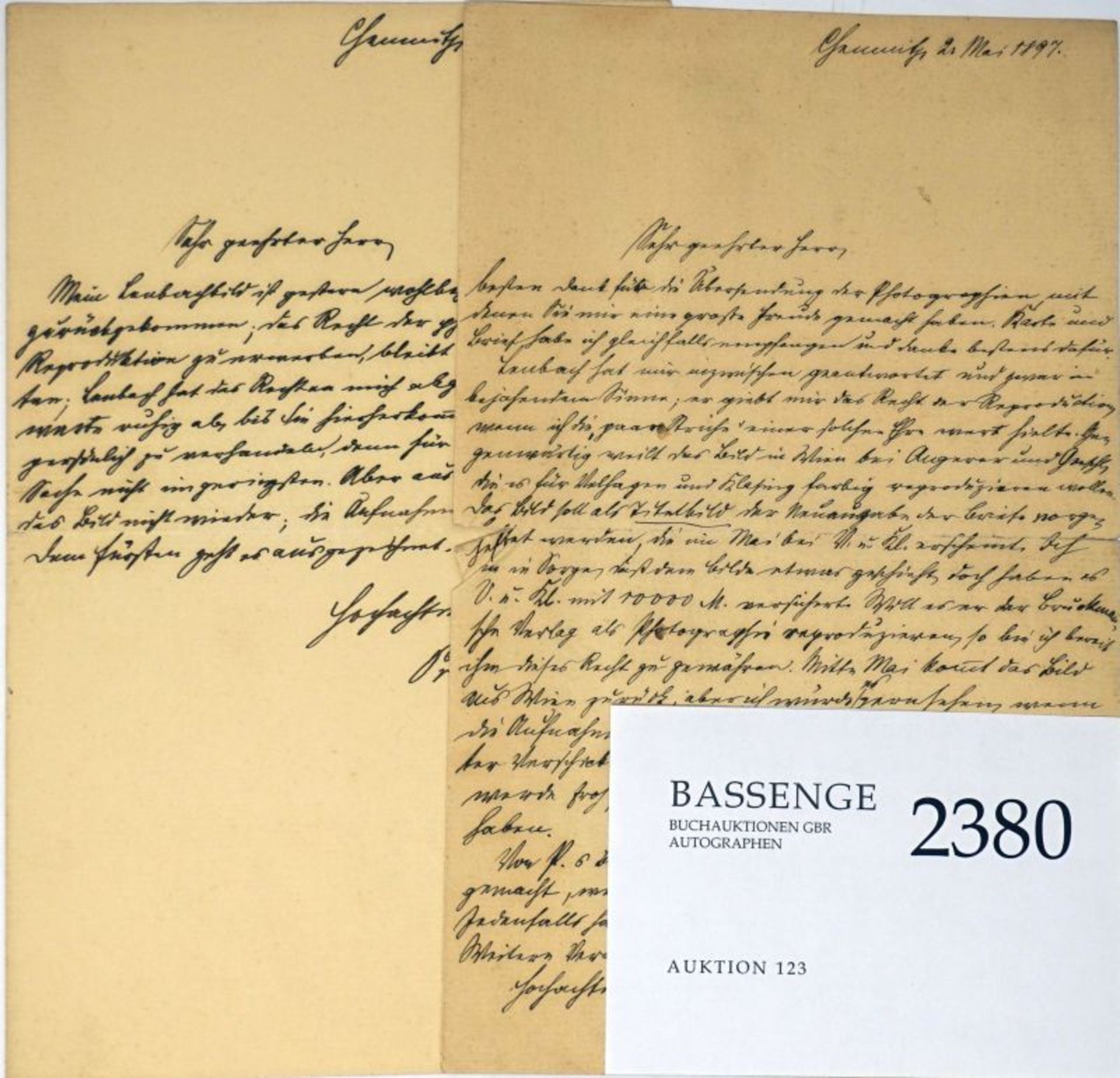 Bismarcks Vertraute: Konvolut Briefe