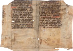 Chrysostomus, Johannes: Mitteldeutsche Handschrift auf Pergament. Fragment eines...