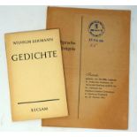 Lehmann, Wilhelm: Gedichte (Widmungsexemplar)