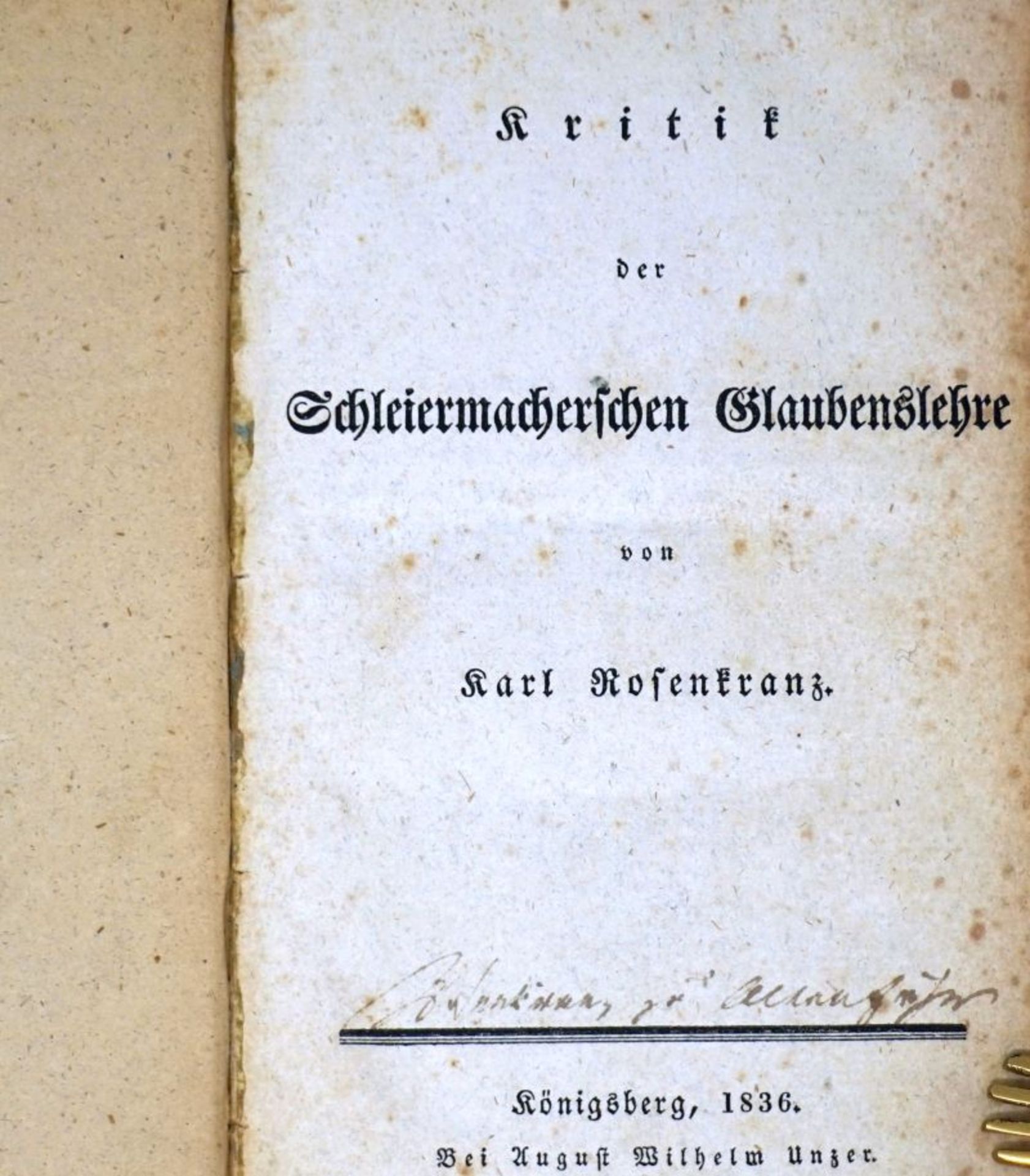 Schleiermacher, Friedrich: Sammelband mit 5 Schriften zu Werk und Tod