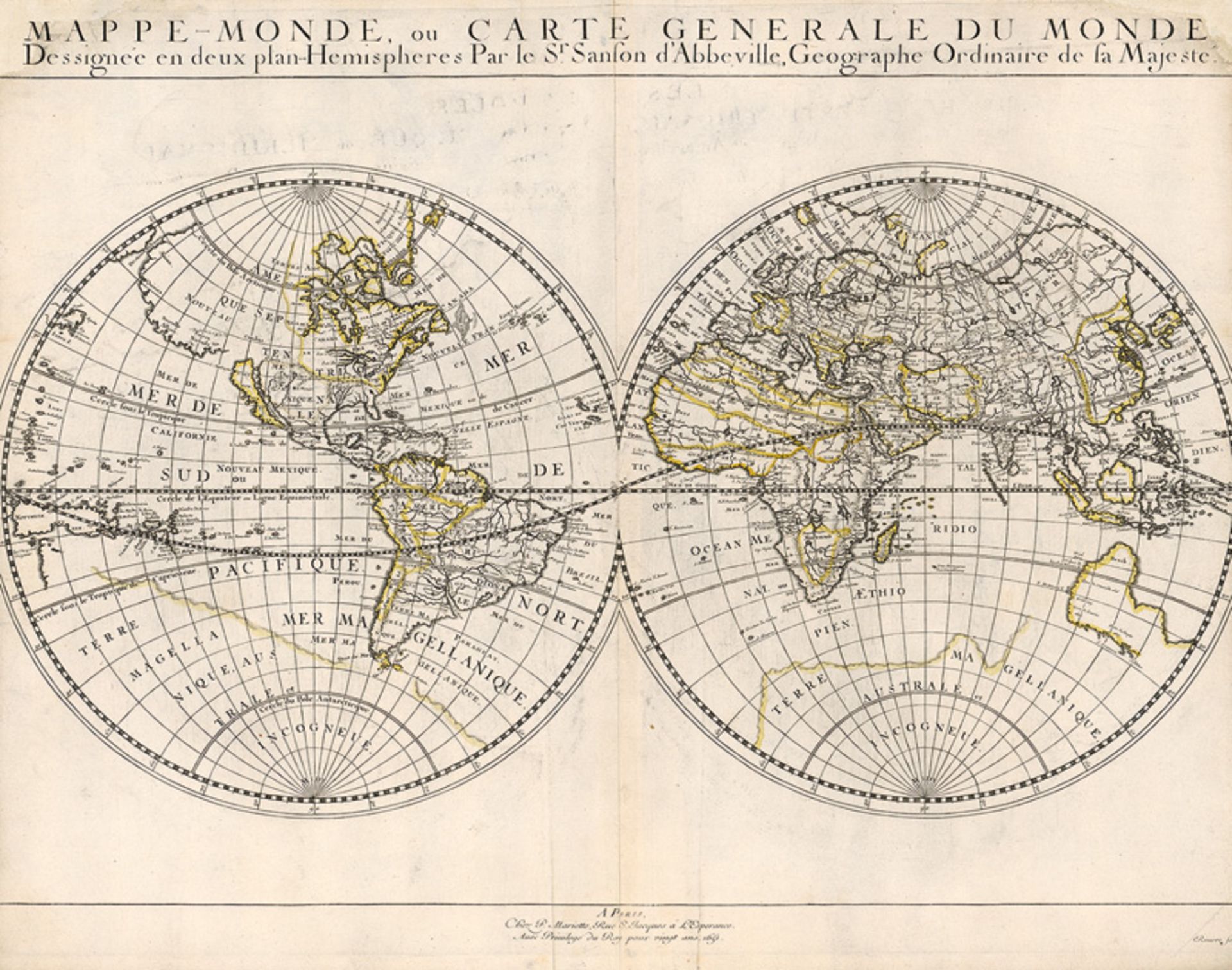 Sanson, Nicolas: Mappe-Monde, ou carte generale du Monde
