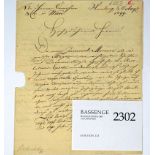 Archenholtz, Johann Wilhelm von,: Brief an den Verleger Camesina
