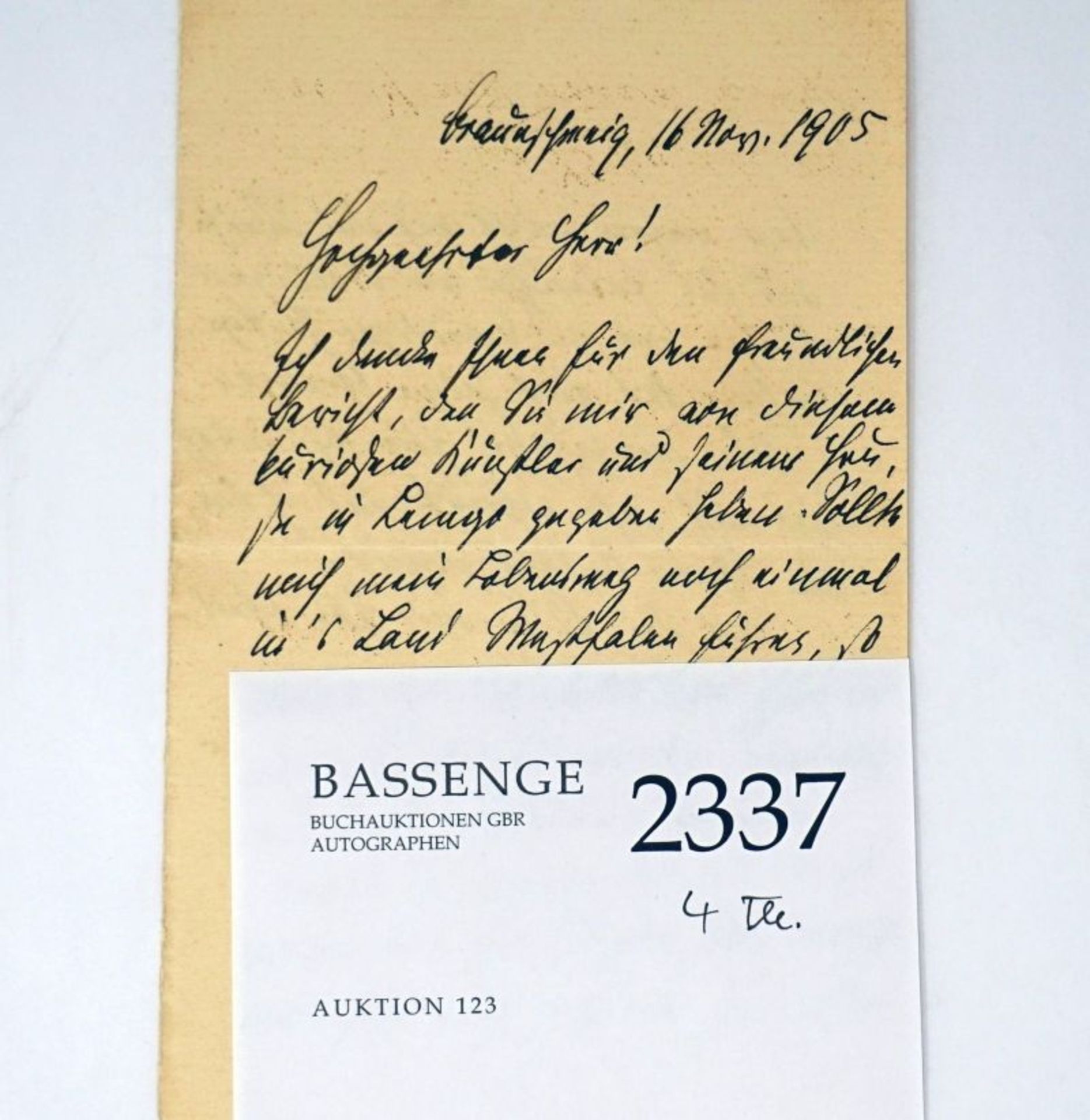 Raabe, Wilhelm: Brief an Ludwig Mauke