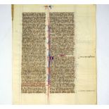 Bibel-Fragment: 2 Einzelblätter aus einer lateinischen Handschrift auf P...