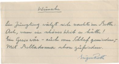 Roth, Eugen: 4 Gedicht-Manuskripte