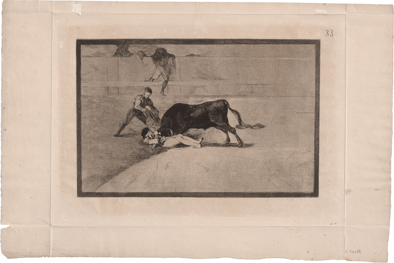 Goya, Francisco de: Pepe Illo haciendo el recorte al toro.