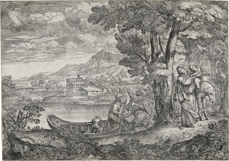 Grimaldi, Giovanni Francesco: Landschaft mit der Flucht nach Ägypten