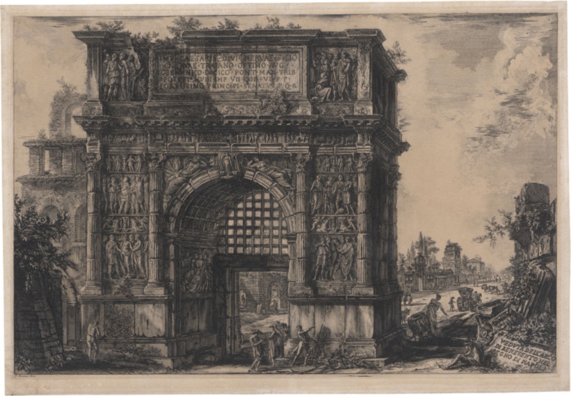 Piranesi, Giovanni Battista: Veduta dell'Arco di Benevento nel Regno di Napoli