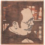 Blauensteiner, Leopold: Porträt vor Bibliothek