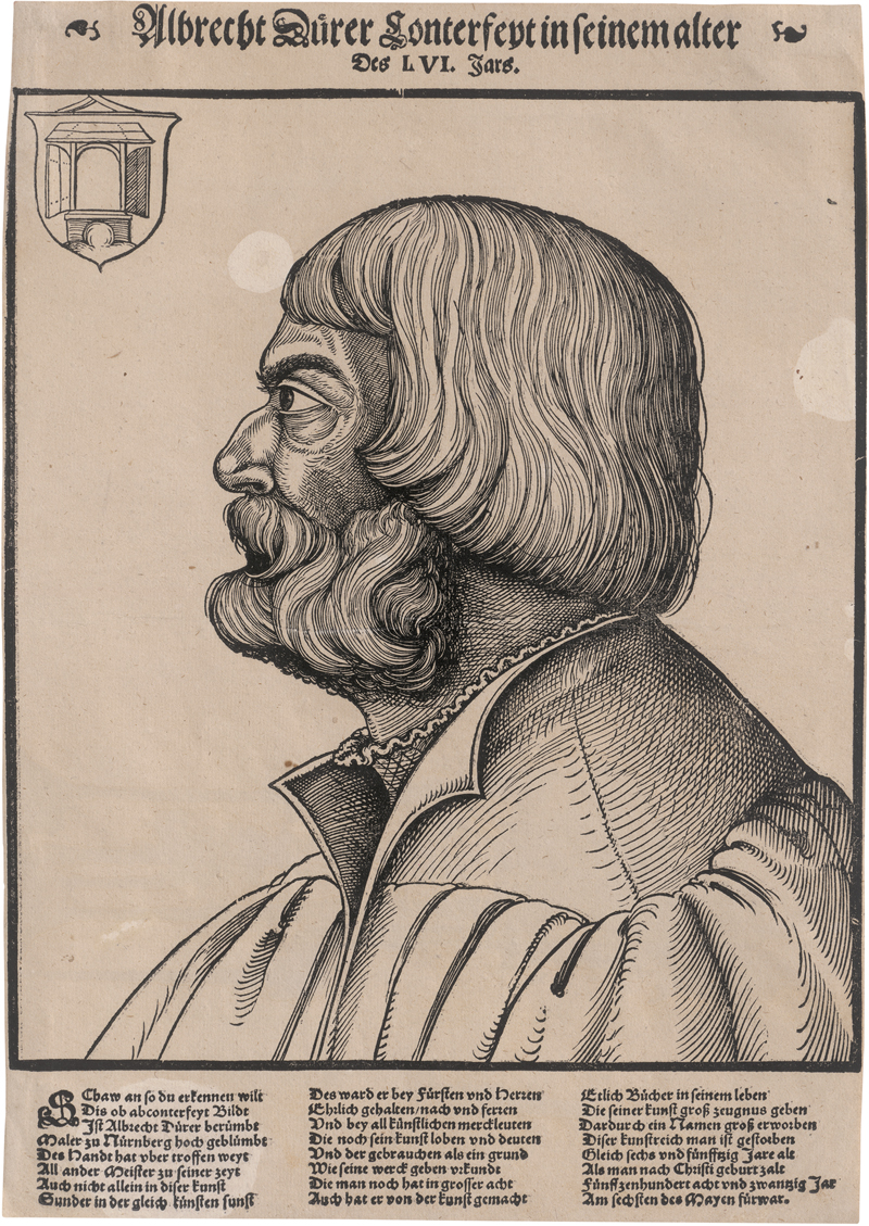 Schön, Erhard: Bildnis Albrecht Dürer im Profil nach links
