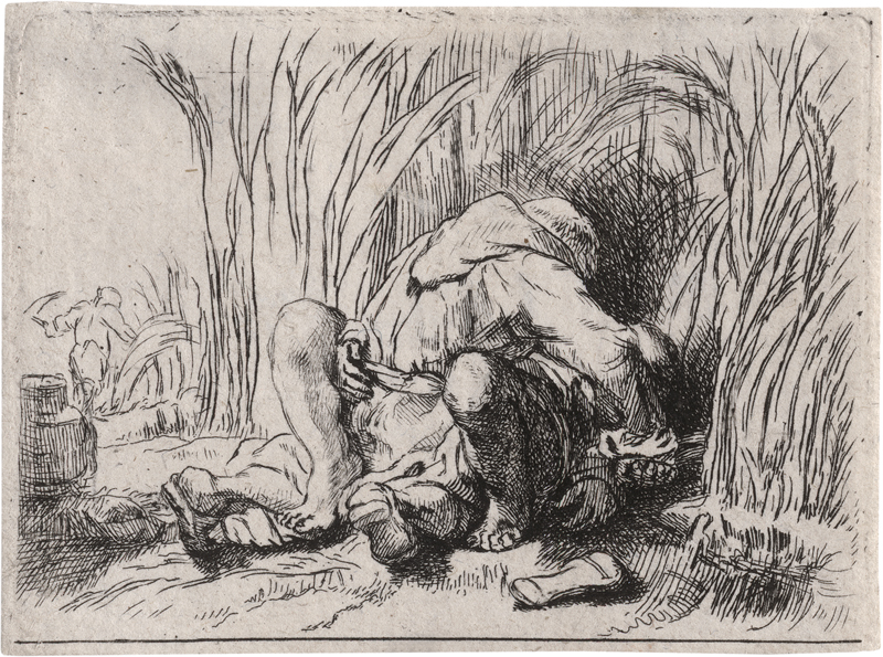 Rembrandt Harmensz. van Rijn - nach: Der Mönch im Kornfeld