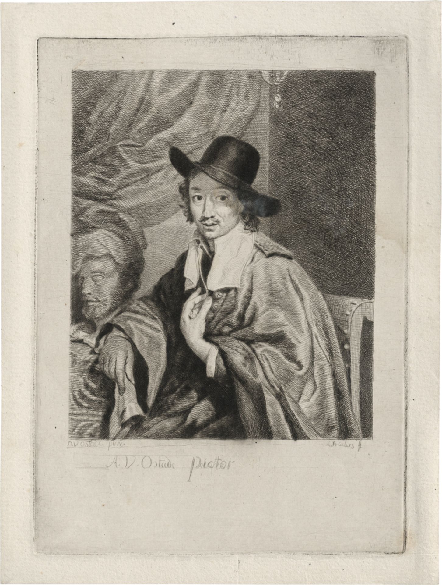 Coclers, Jean-Baptiste Bernard: Bildnis Adriaen van Ostade in Halbfigur, in seinem Ateli...