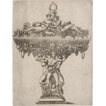 Fantuzzi, Antonio: Von Figuren getragene Vase mit Traubendekor