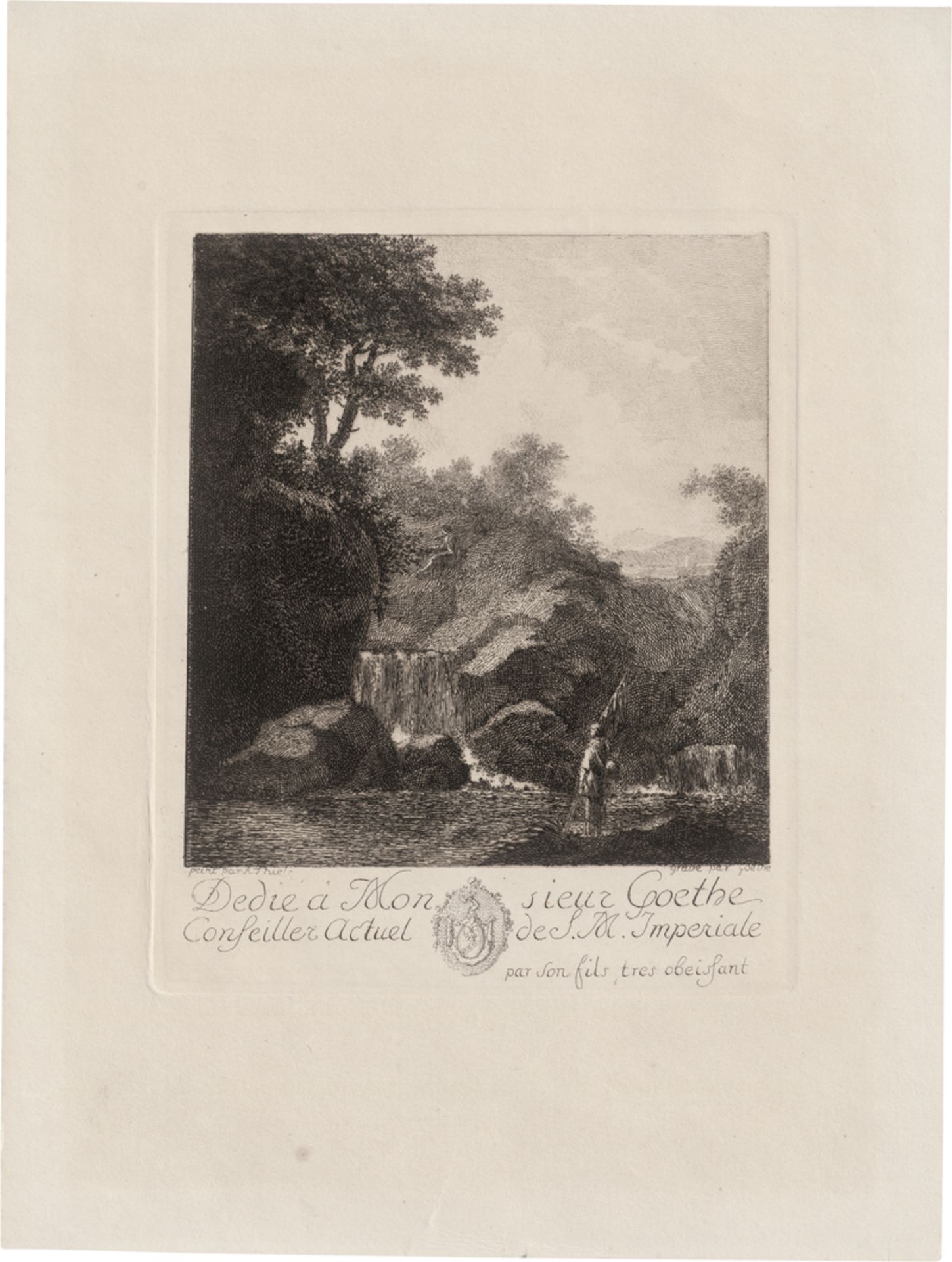 Goethe, Johann Wolfgang: Gebirgslandschaften mit Wasserfall