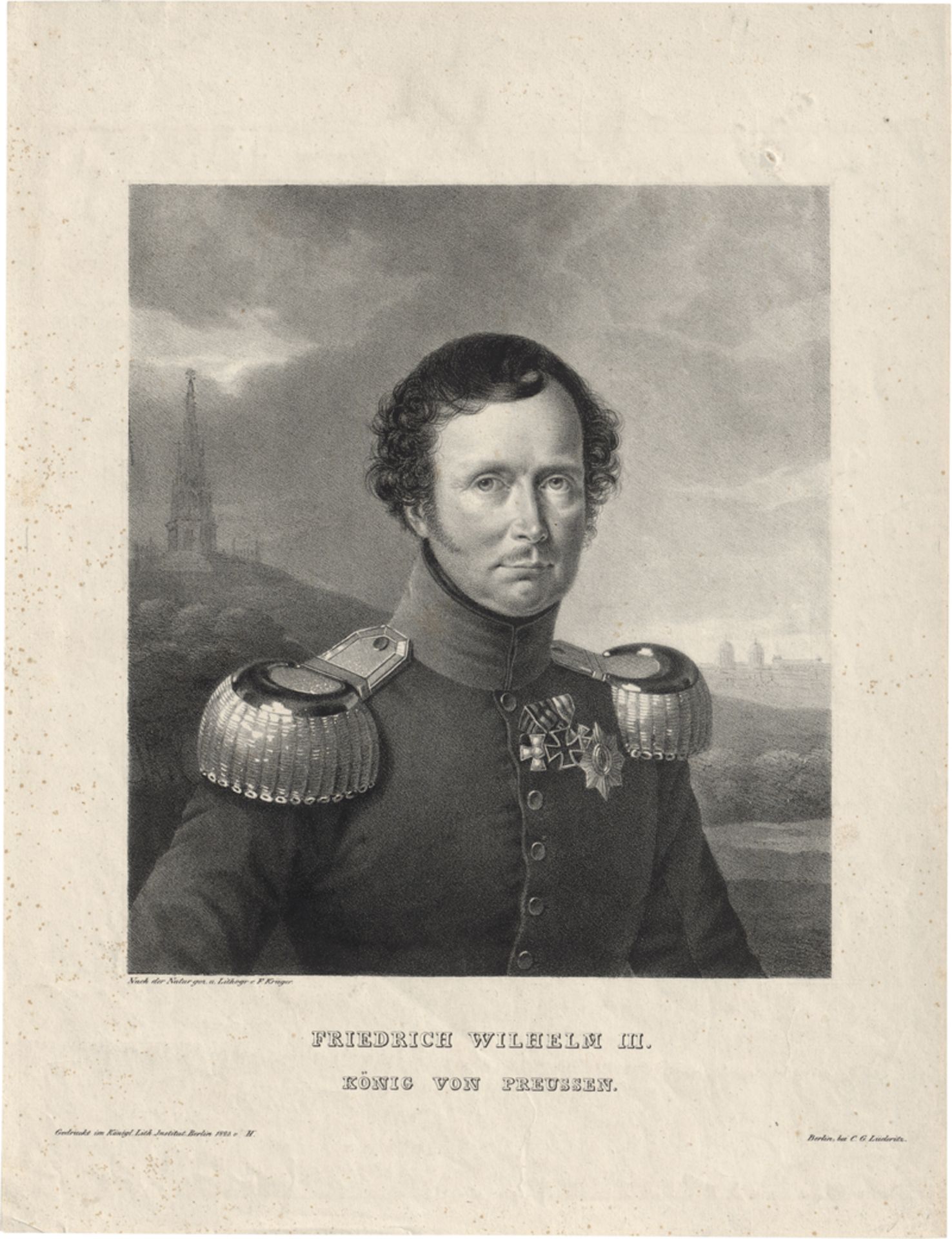 Krüger, Franz: Bildnis Friedrich Wilhelm III.; Bildnis Auguste Fürstin ...