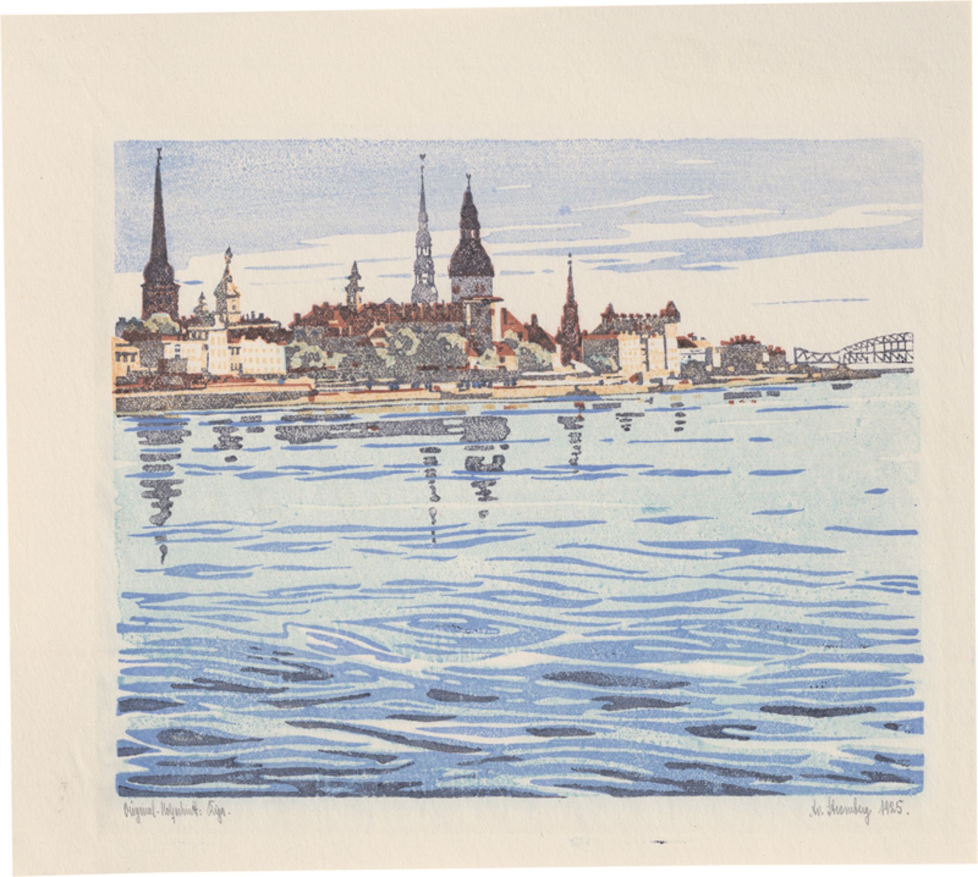 Stromberg, Alexander von: Blick über die Düna auf die Altstadt von Riga
