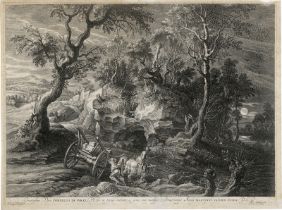 Bolswert, Boetius Adams: Nächtliche Waldlandschaft mit Fuhrwerk