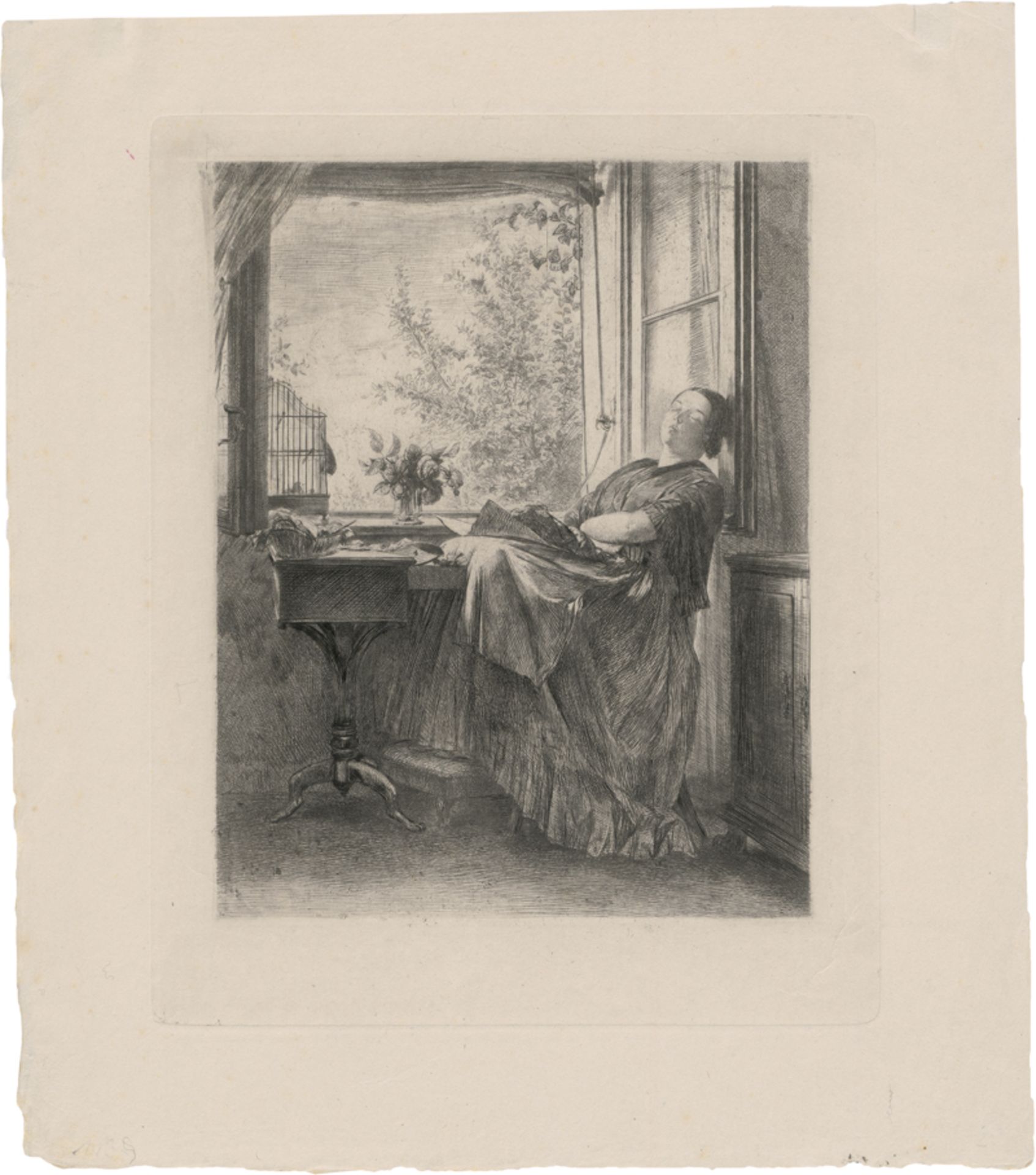 Menzel, Adolph von: Die schlafende Näherin am Fenster