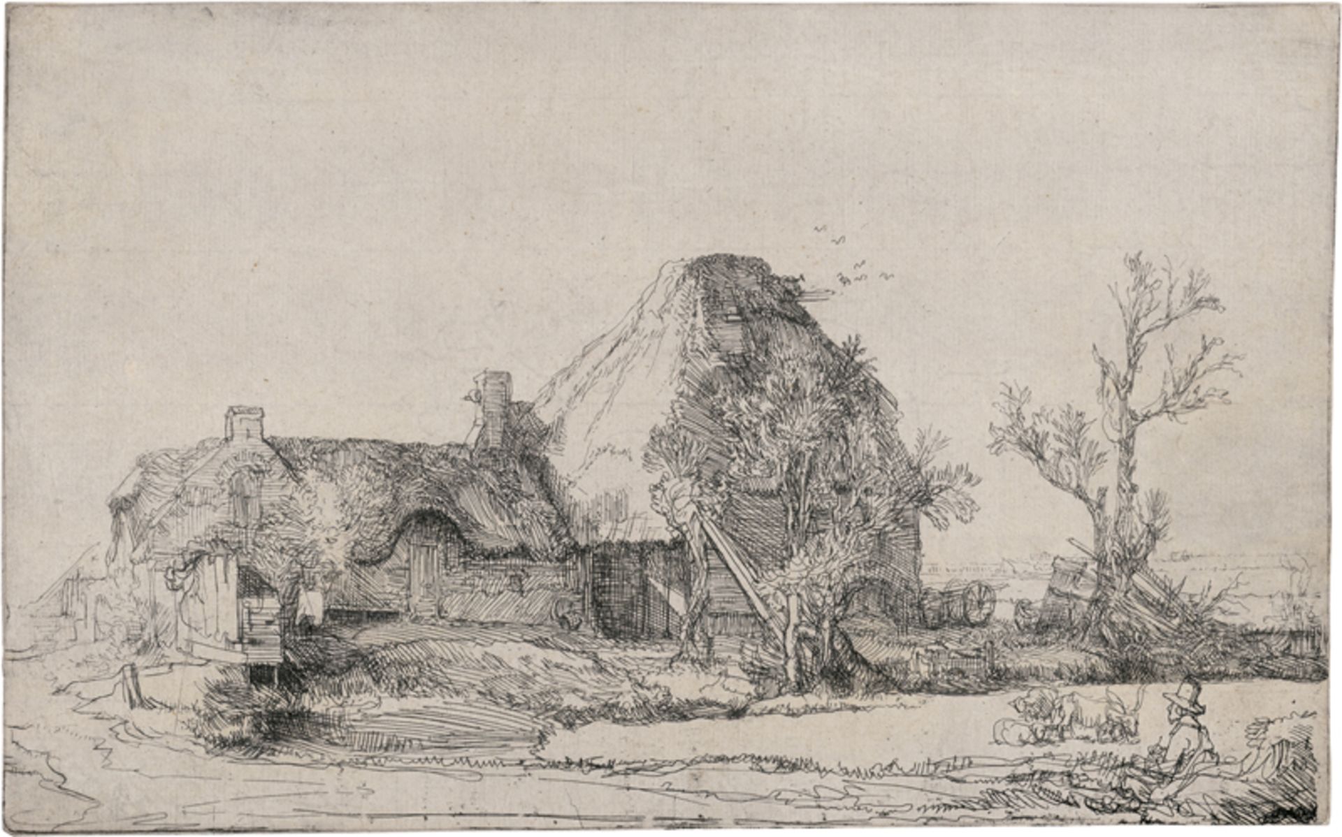 Rembrandt Harmensz. van Rijn: Die Landschaft mit dem Zeichner