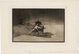 Goya, Francisco de: El famoso Martincho pondiendo banderillas al quiebro