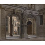 Hansen, Heinrich: Im Innenhof von Palazzo Pisani a Santo Stefano, Venedig