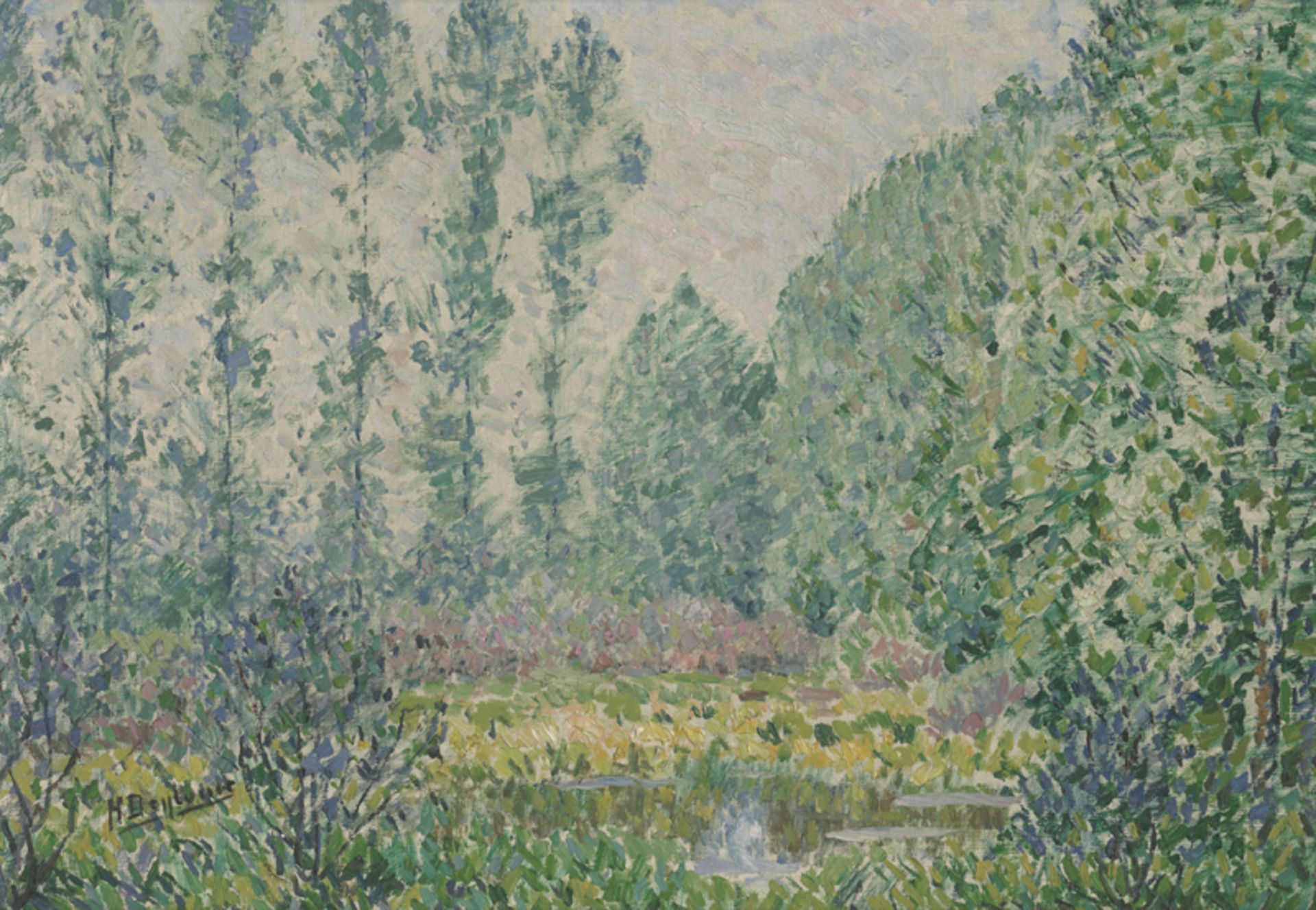 Deglume, Henri: "Fleurs sur l'etang": Blumen am Teich