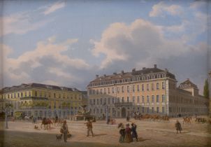 Deutsch: um 1840. Das Alte Palais am Luisenplatz in Darmstadt