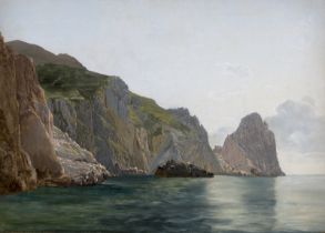Petzholdt, Ernst Christian Frederik: Felsige Küstenpartie auf Capri bei den Faraglioni