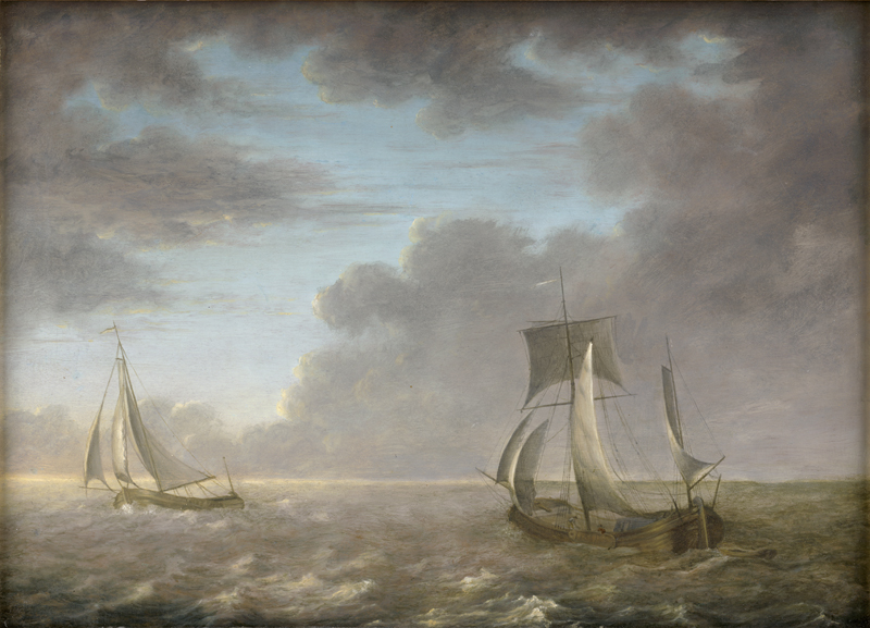 Niederländisch - Nachfolge: 17. Jh. Stürmische See mit zwei Segelbooten
