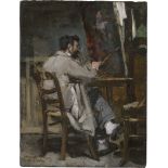 Berton, Armand: Porträt des Malers Lionel Royer (1852-1926) an seiner St...