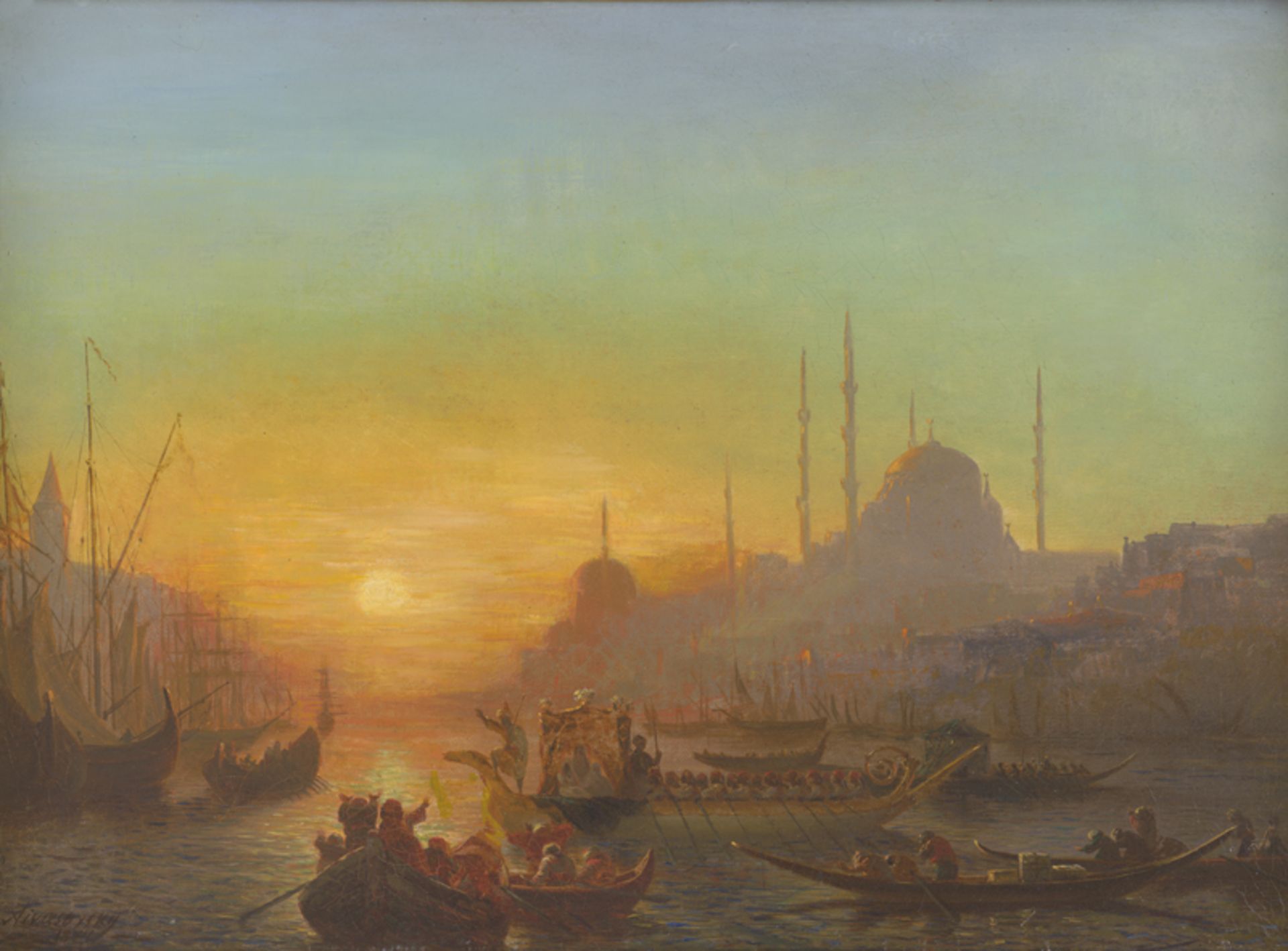 Aiwasowski, Iwan Konstantinowitsch ...: Morgenglühen über den Hafen von Konstantinopel