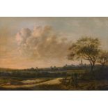 Croos, Anthonie Jansz.van der: Weite Landschaft mit Blick auf eine Stadt im Abendlicht