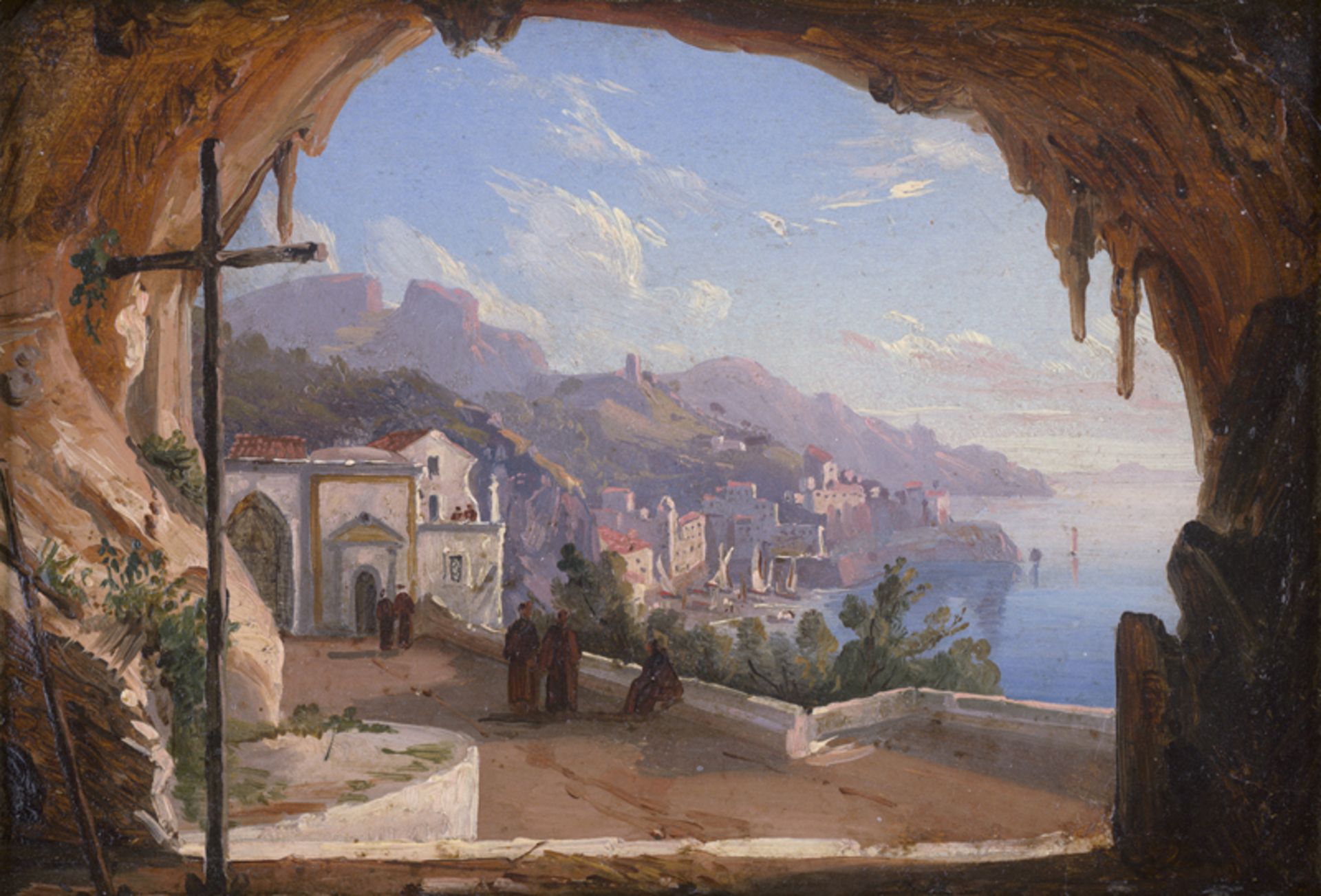 Deutsch: um 1830. Die Grotte des Kapuzinerklosters bei Amalfi