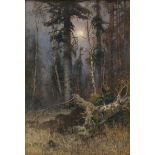 Klever, Julius Sergius von: Spätherbstliche Waldlandschaft bei Vollmond