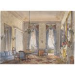 Crachet, E.: Salon der Villa de Orestes in Nizza mit Blick auf das Me...