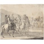 Rugendas d. Ä., Georg Philipp: Kavaliere zu Pferd; Elegante Reitgesellschaft mit Dame