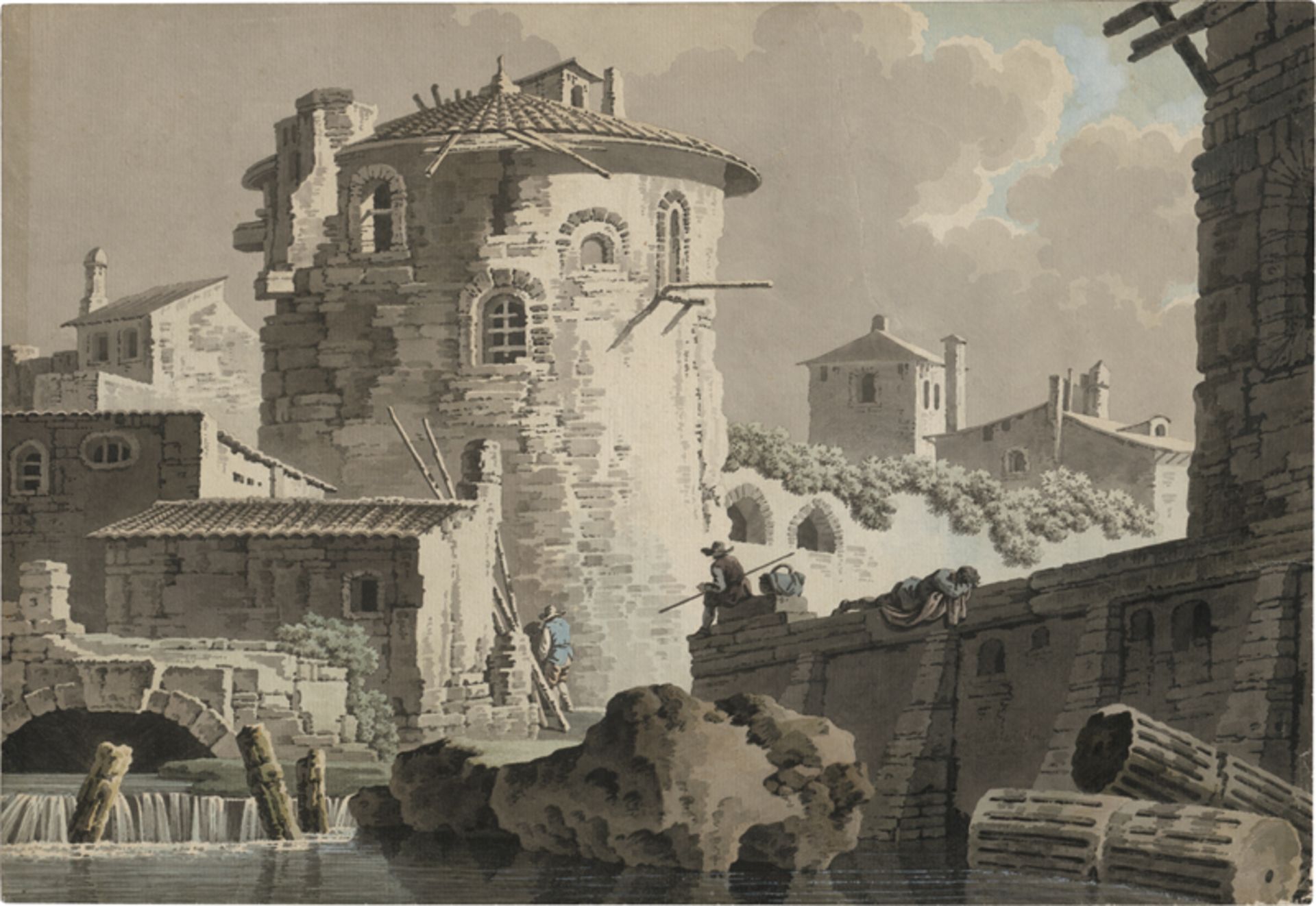 Palmieri d. Ä., Pietro Giacomo: Capriccio mit Rundturm