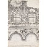 Oberitalienisch: um 1760. Kirche San Vincenzo in Piacenza: Blick auf die ...