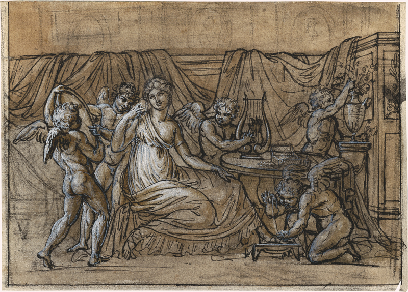 Französisch: um 1800. Venus bei der Toilette, umgeben von Putti