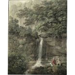 Birmann, Peter: Wasserfall mit Zeichner