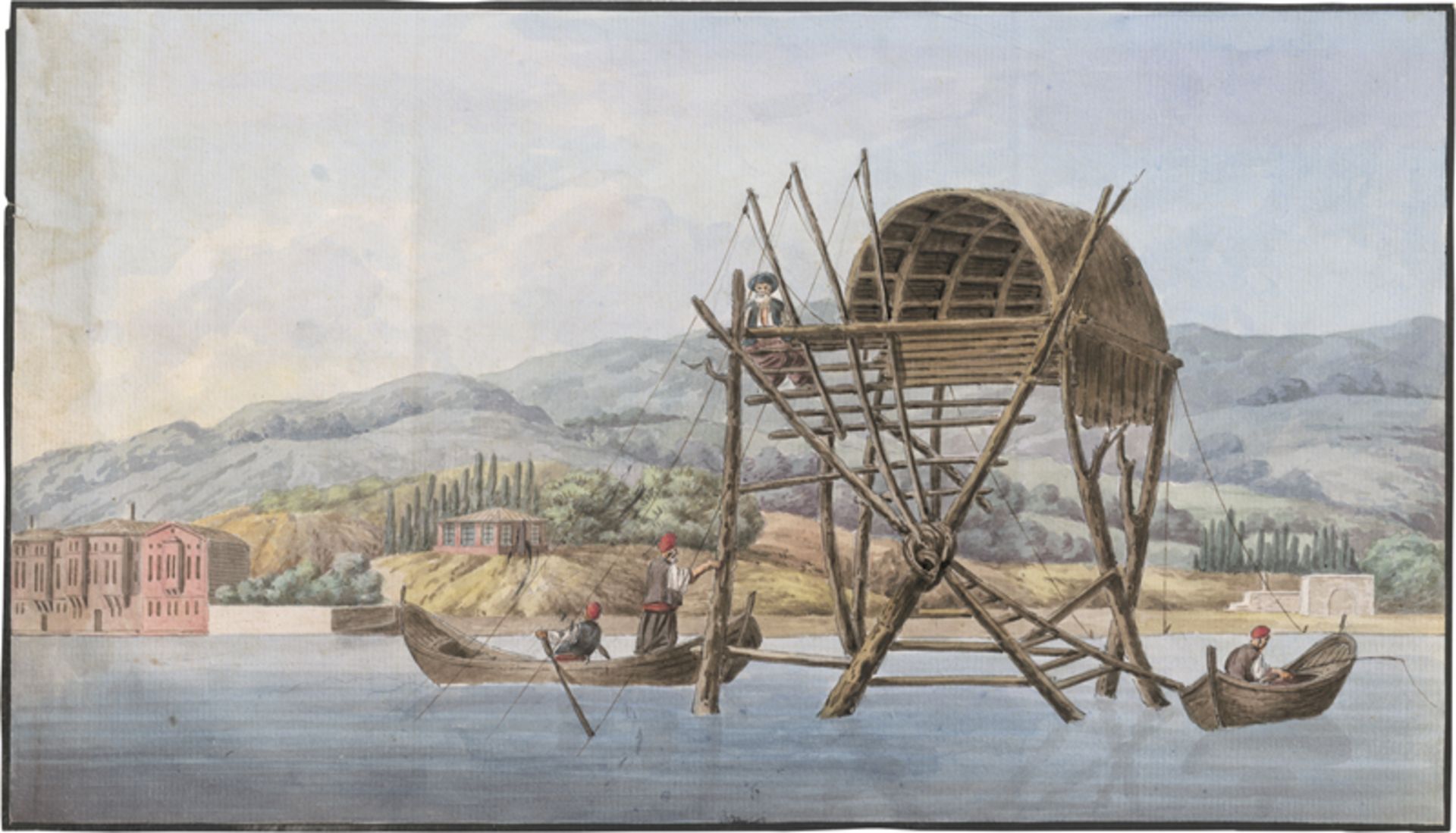Griechisch: um 1809. Fischfang am Bosporus