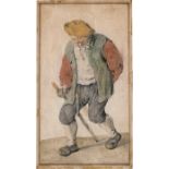 Dusart, Cornelis: Schreitender Bauer mit Stock