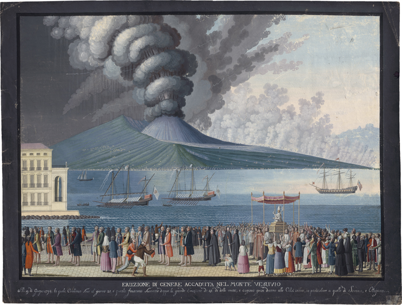 Italienisch: 1794. "Eruzione di cenere accaduta nel monte Vesuvio"