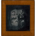 Daguerreotype: Portrait of a mother and daughter